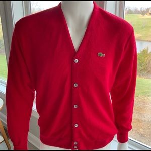Vintage IZOD Lacoste Alligator Red Sweater Men’s Large